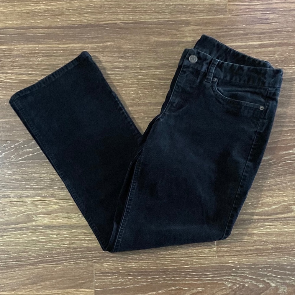 J Crew Favorite Fit Black Corduroy Low Rise Bootcut Pants 31S